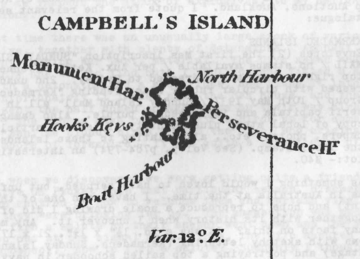 Campbell Island Map 1828
